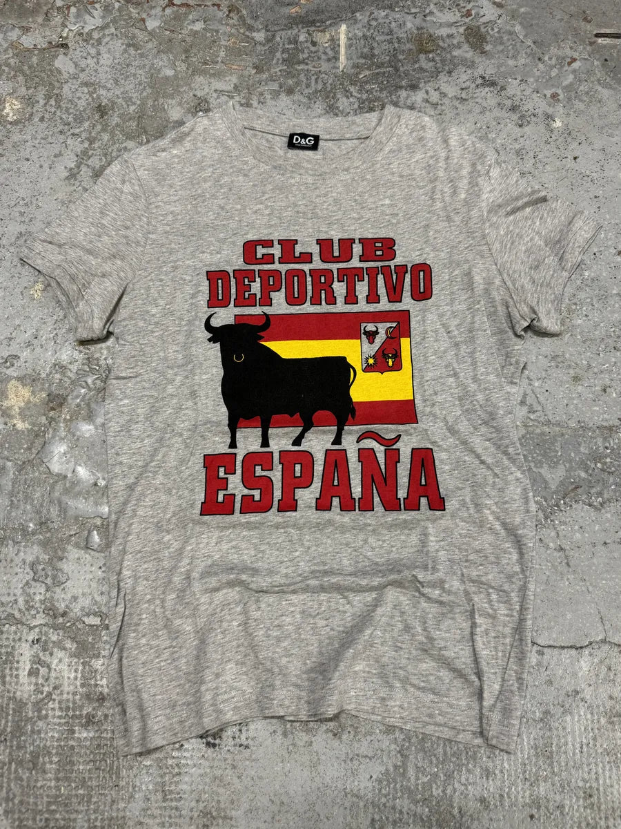 2000s Dolce & Gabbana Bull Espana Grey T-Shirt foGbHJl 0