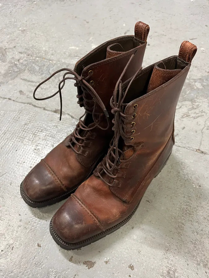 2000s Dolce & Gabbana Burgundy Ankle Leather Boots (40eu/us7) bZuaXjG 1