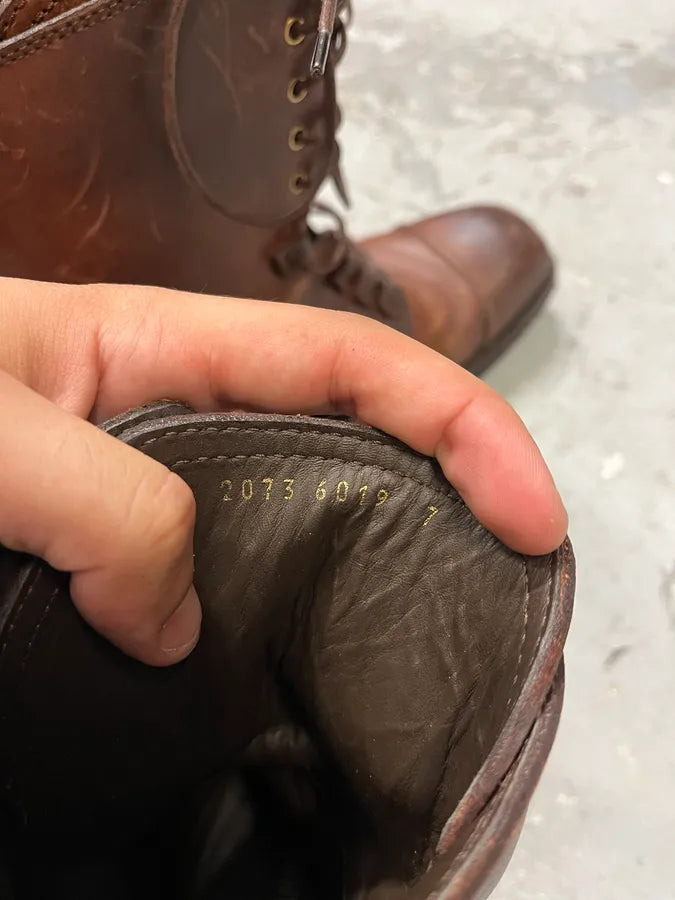 2000s Dolce & Gabbana Burgundy Ankle Leather Boots (40eu/us7) bZuaXjG 7