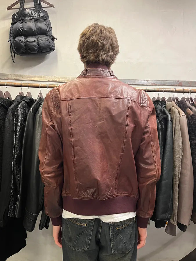 2000s Dolce & Gabbana Burgundy Button Ups Leather Rebel Jacket LPYsdSD 2