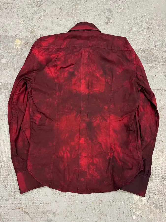 2000s Dolce & Gabbana Burgundy Fire Shirt vTceUxd 2