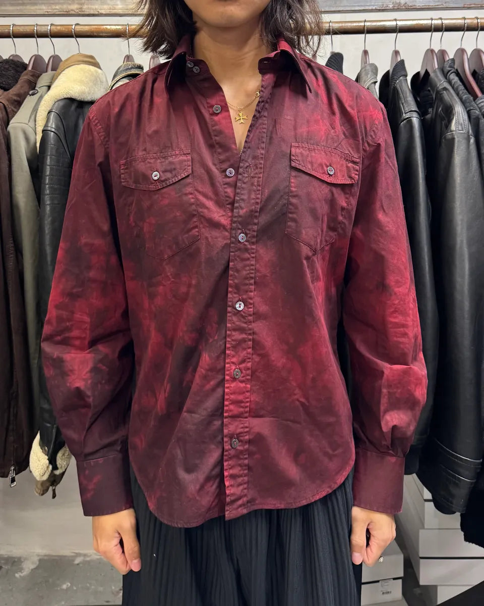 2000s Dolce & Gabbana Burgundy Fire Shirt vTceUxd 4