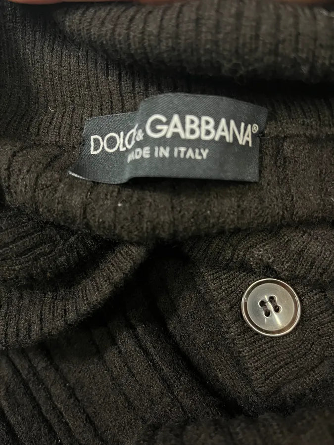 AW2008 Dolce & Gabbana Buttoned Brown Wool Sweater brLpkYv 5