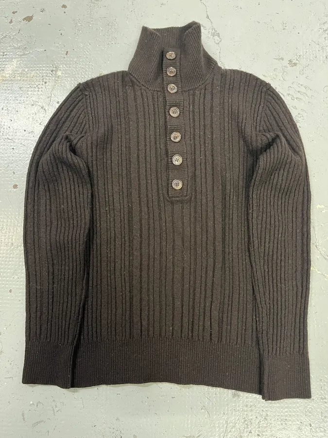 AW2008 Dolce & Gabbana Buttoned Brown Wool Sweater brLpkYv 2