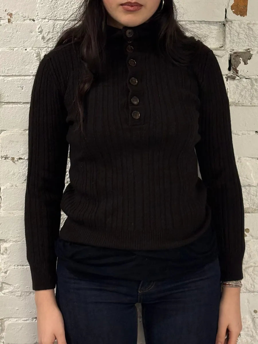 AW2008 Dolce & Gabbana Buttoned Brown Wool Sweater brLpkYv 0