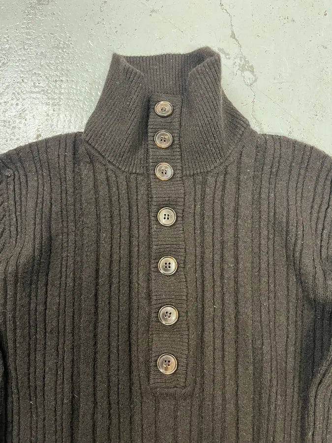 AW2008 Dolce & Gabbana Buttoned Brown Wool Sweater brLpkYv 3