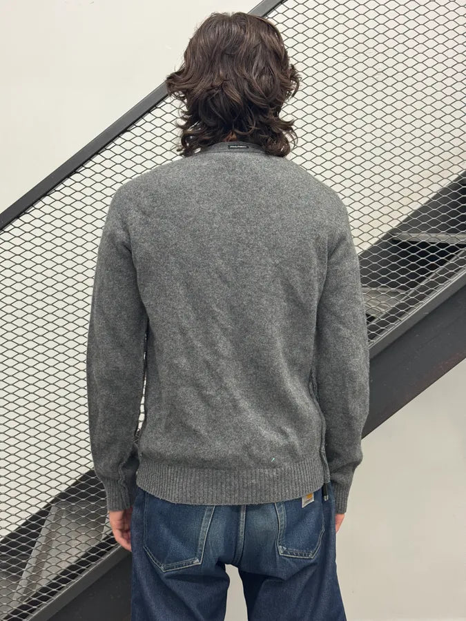 2000s Dolce & Gabbana Buttoned Grey Wool Henley Sweater eJqEpQY 2