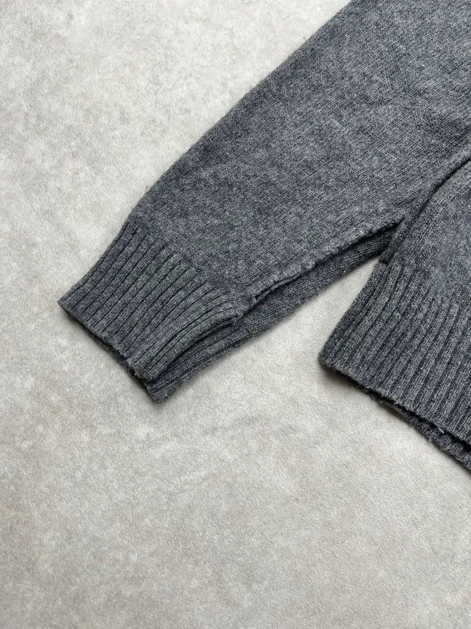 2000s Dolce & Gabbana Buttoned Grey Wool Henley Sweater eJqEpQY 5