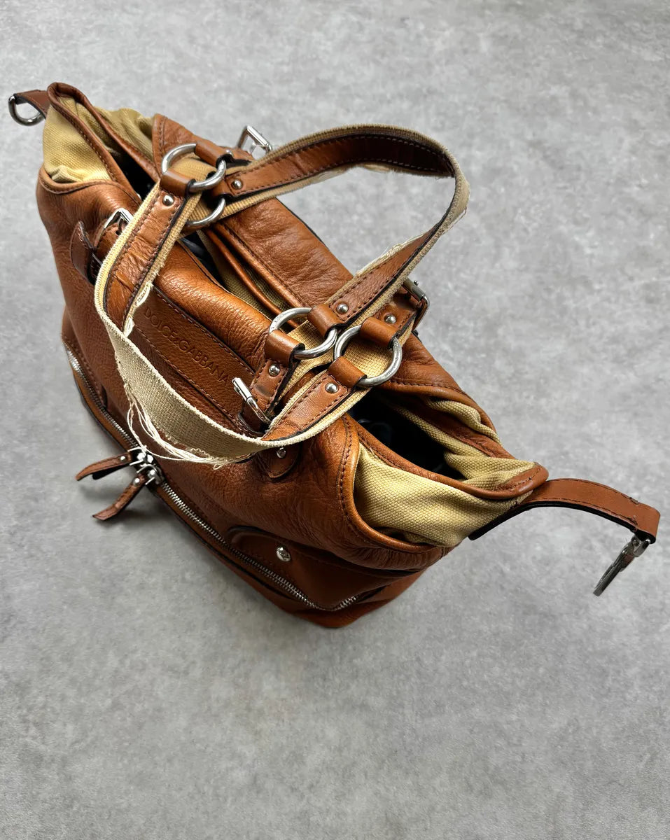 AW2003 Dolce & Gabbana Camel Down Miss Pocket Leather Handle Bag JjxTiYt 5