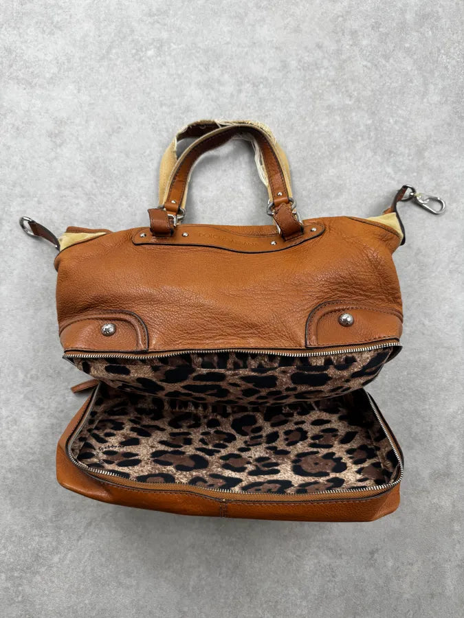 AW2003 Dolce & Gabbana Camel Down Miss Pocket Leather Handle Bag JjxTiYt 1