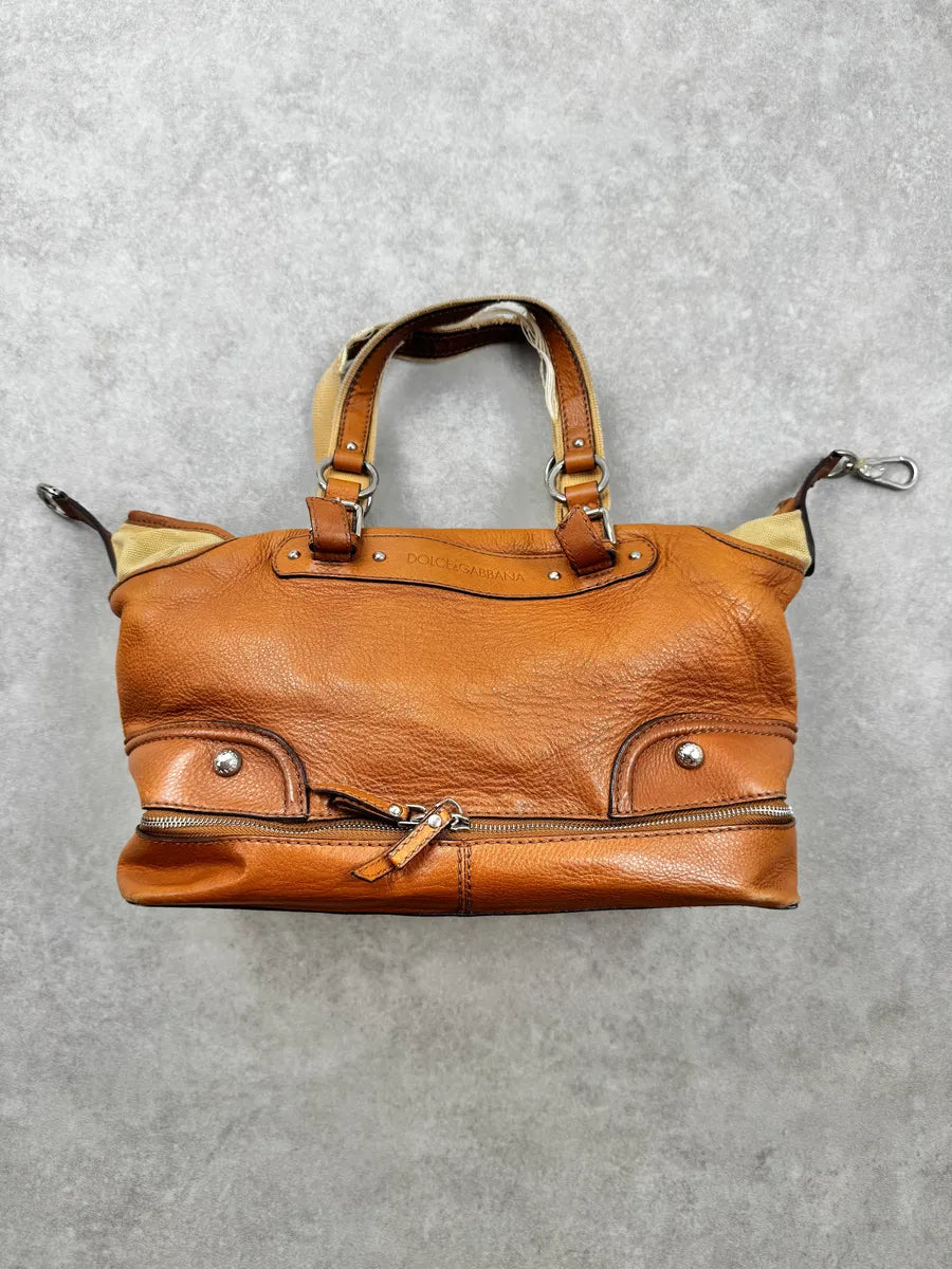 AW2003 Dolce & Gabbana Camel Down Miss Pocket Leather Handle Bag JjxTiYt 0