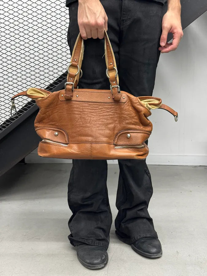 AW2003 Dolce & Gabbana Camel Down Miss Pocket Leather Handle Bag JjxTiYt 3