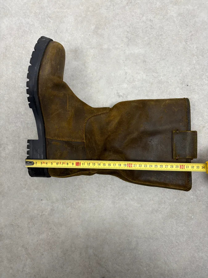 2000s Dolce & Gabbana Camel Eroded Leather Boots vwVdtDe 5