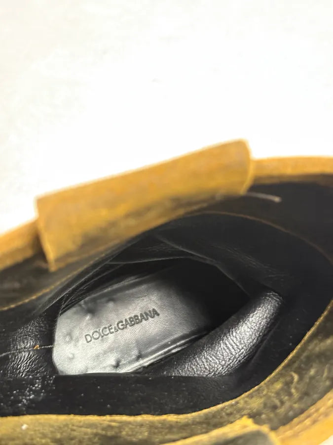 2000s Dolce & Gabbana Camel Eroded Leather Boots vwVdtDe 6