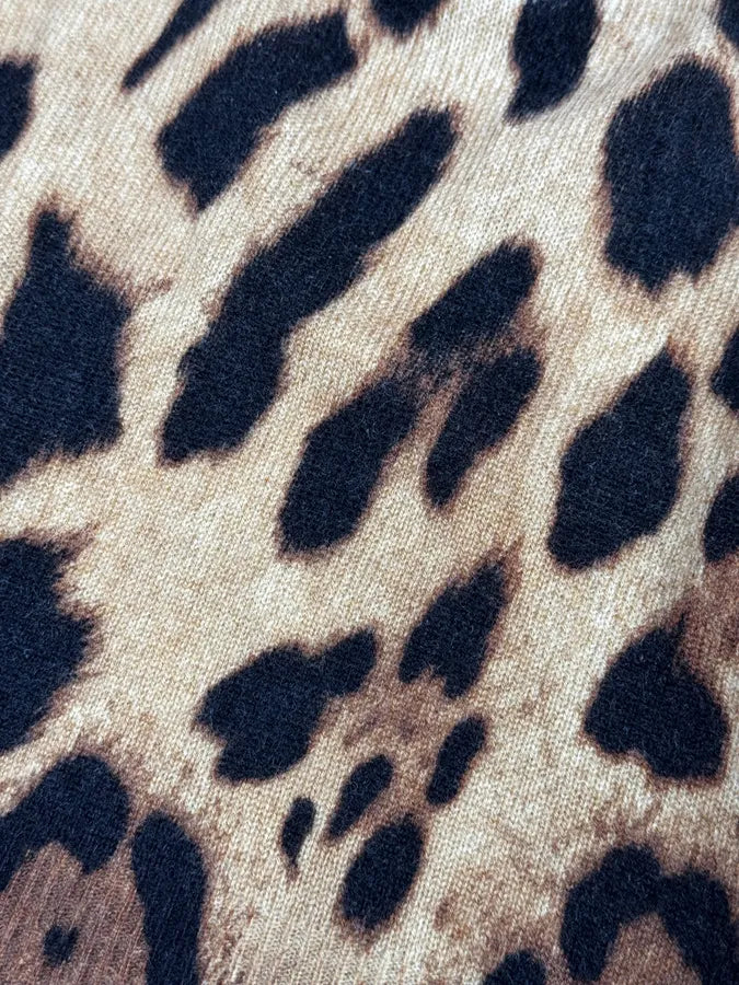 SS2005 Dolce & Gabbana Camel Leopard Cashmere Cardigan gwiaLMH 9