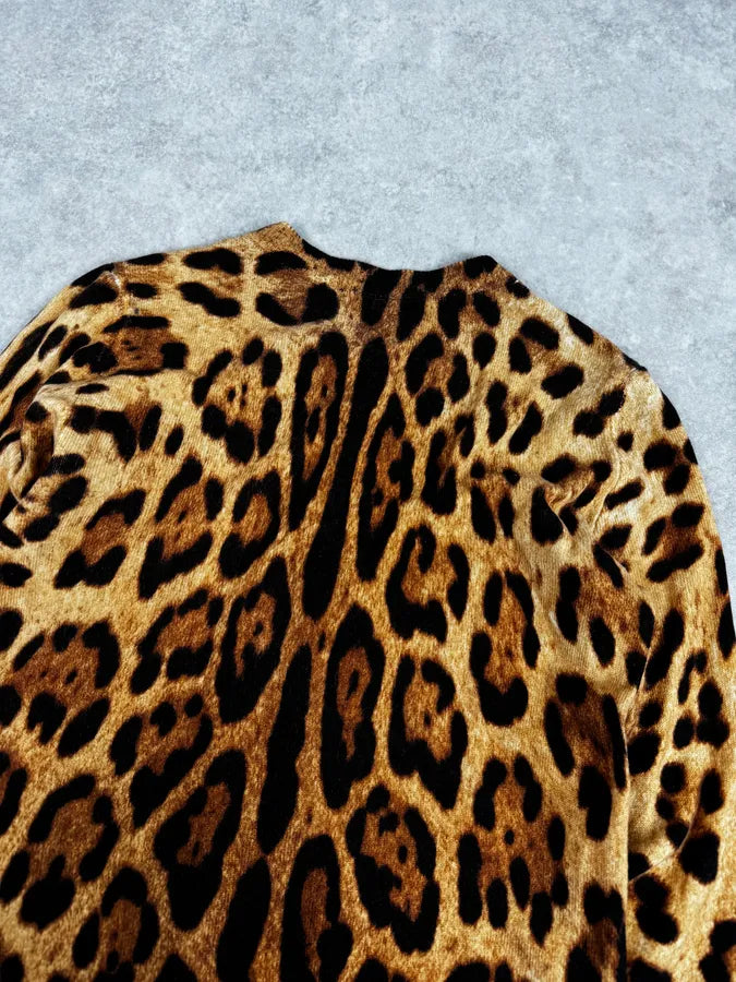 SS2005 Dolce & Gabbana Camel Leopard Cashmere Cardigan gwiaLMH 5