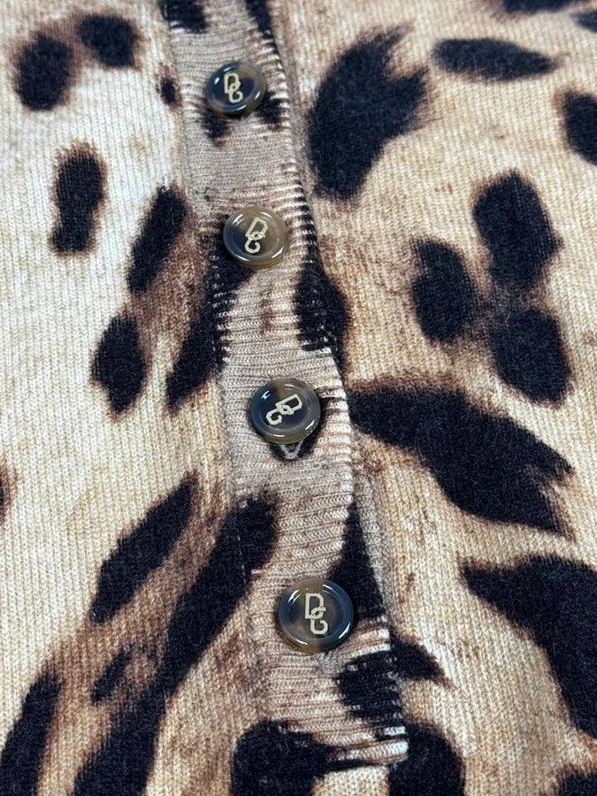 SS2005 Dolce & Gabbana Camel Leopard Cashmere Cardigan gwiaLMH 8