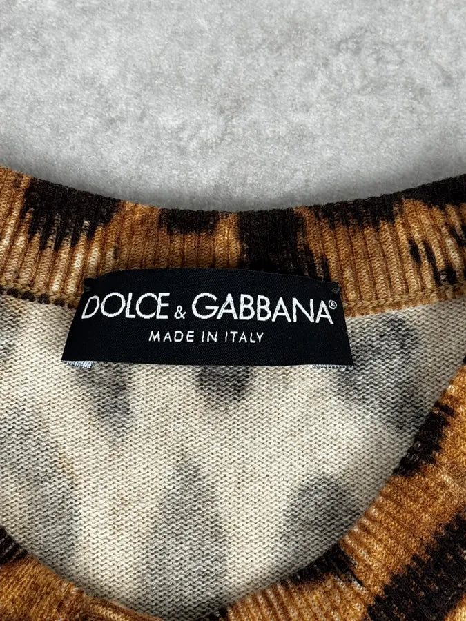 SS2005 Dolce & Gabbana Camel Leopard Cashmere Cardigan gwiaLMH 10