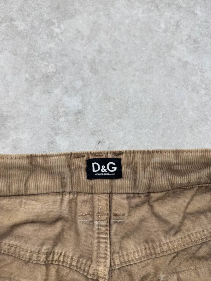 SS2008 Dolce & Gabbana Camel Multi-Zip Denim Shorts iNsugbO 12