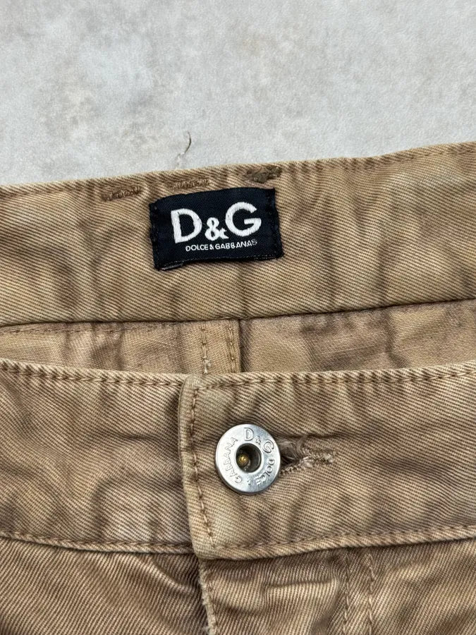 SS2008 Dolce & Gabbana Camel Multi-Zip Denim Shorts iNsugbO 10
