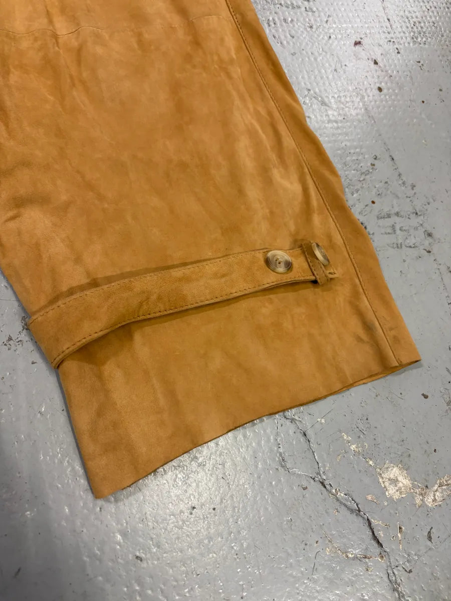 2000s Dolce & Gabbana Camel Suede Leather Cargo Pants NJsnYDf 8