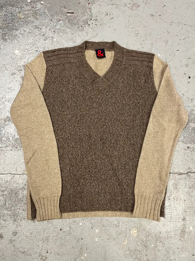 2000s Dolce & Gabbana Camel V Sweater (M) UNUVhlF 0