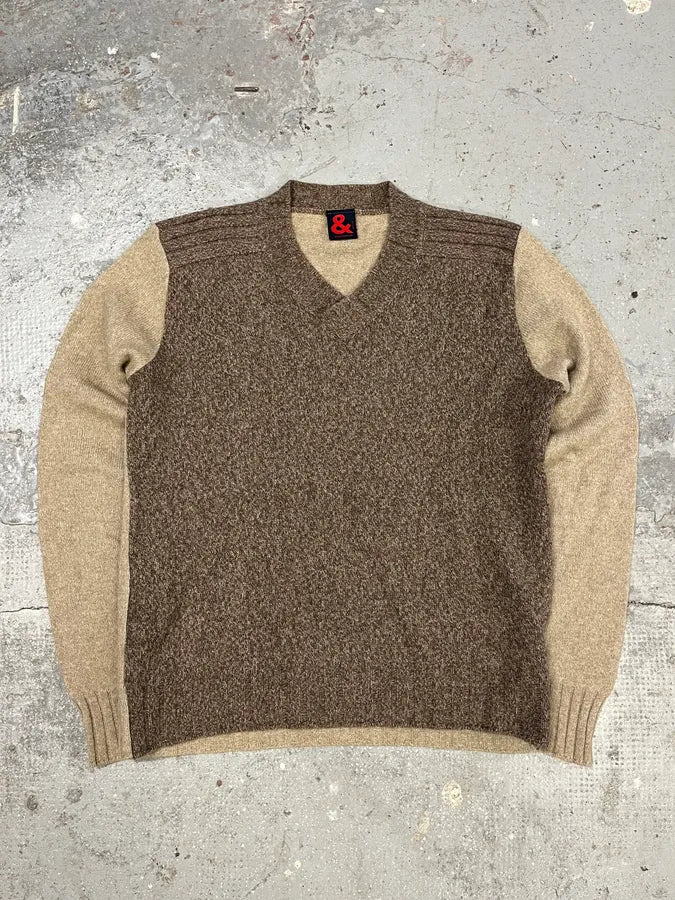 2000s Dolce & Gabbana Camel V Sweater (M) UNUVhlF 1