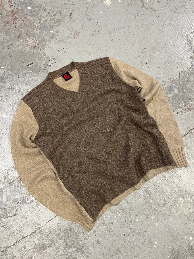 2000s Dolce & Gabbana Camel V Sweater (M) UNUVhlF 3