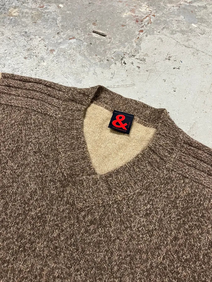 2000s Dolce & Gabbana Camel V Sweater (M) UNUVhlF 4