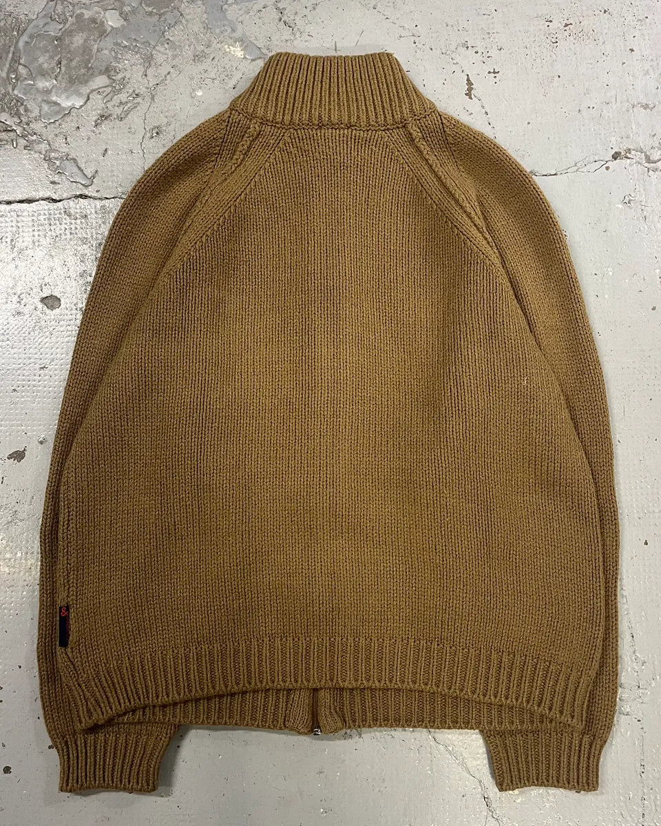 1990s Dolce & Gabbana Camel Wool Zip-Up Sweater zXDtHWz 6