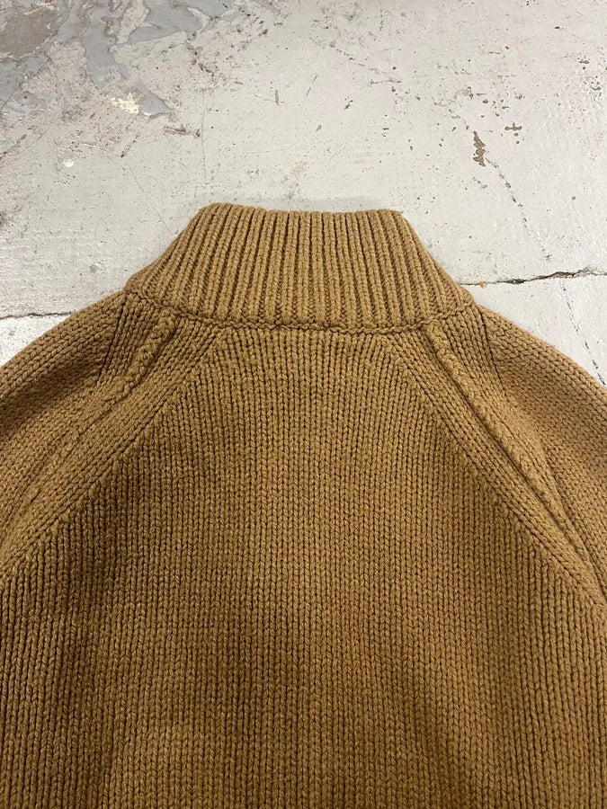 1990s Dolce & Gabbana Camel Wool Zip-Up Sweater zXDtHWz 7