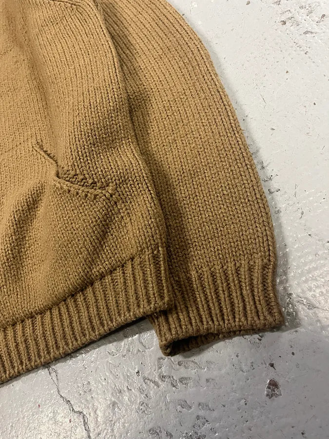 1990s Dolce & Gabbana Camel Wool Zip-Up Sweater zXDtHWz 5