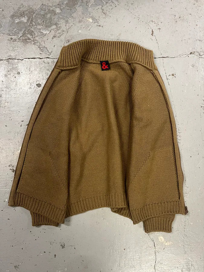 1990s Dolce & Gabbana Camel Wool Zip-Up Sweater zXDtHWz 9