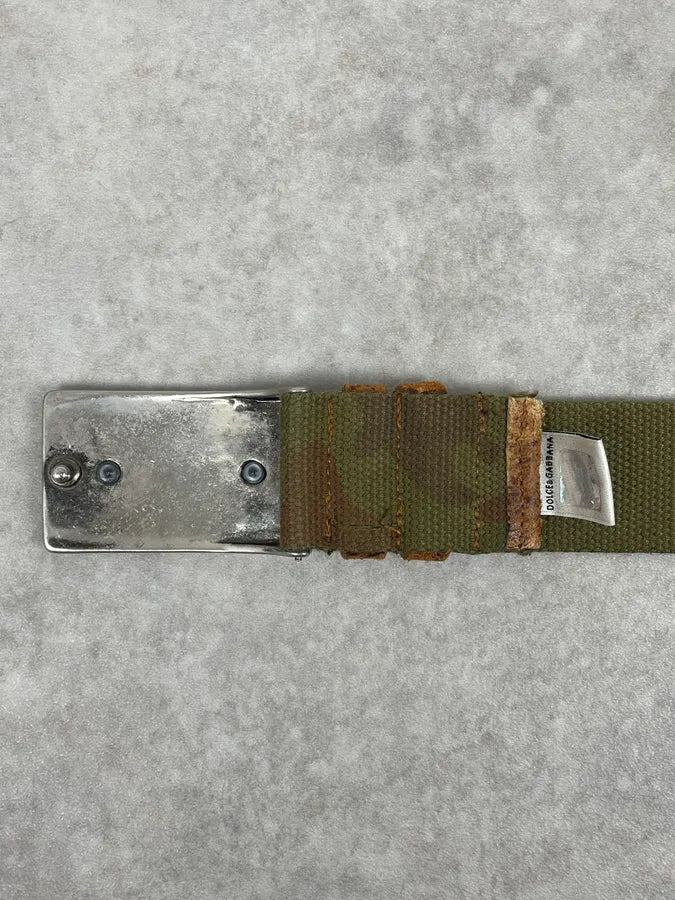 2000s Dolce & Gabbana Camo Green Canva Belt YafMyYo 2