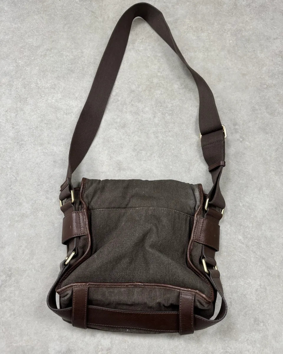 2000s Dolce & Gabbana Canvas Leather Studded Shoulder Bag qDtqKJh 8