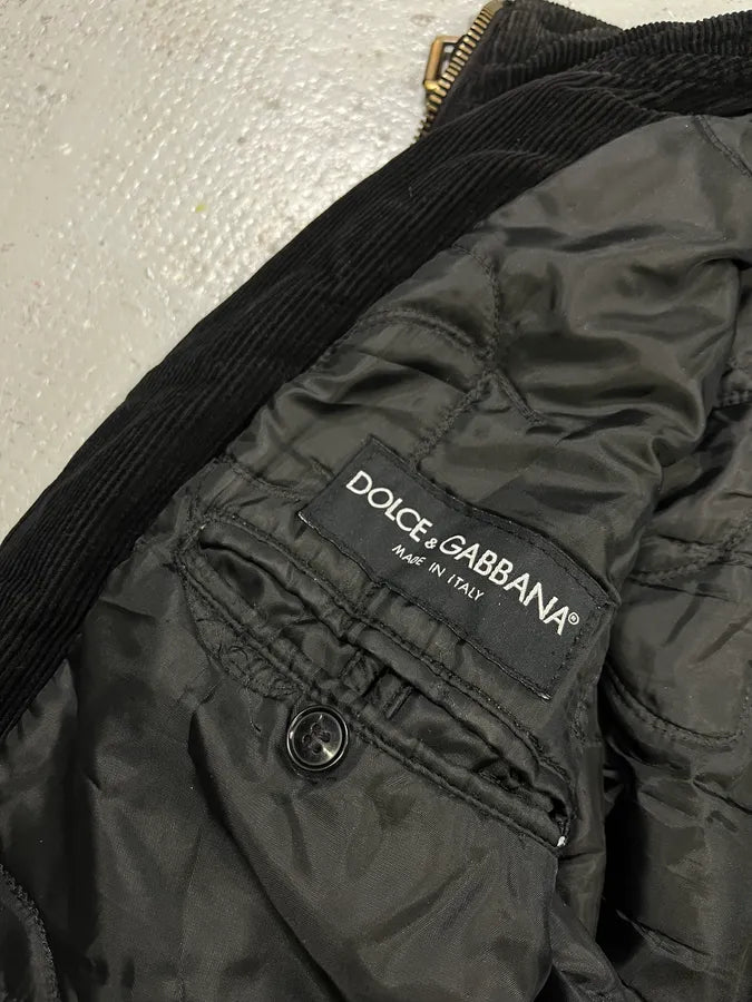AW2005 Dolce & Gabbana Cargo Black Corduroy Jacket TAOlIND 8