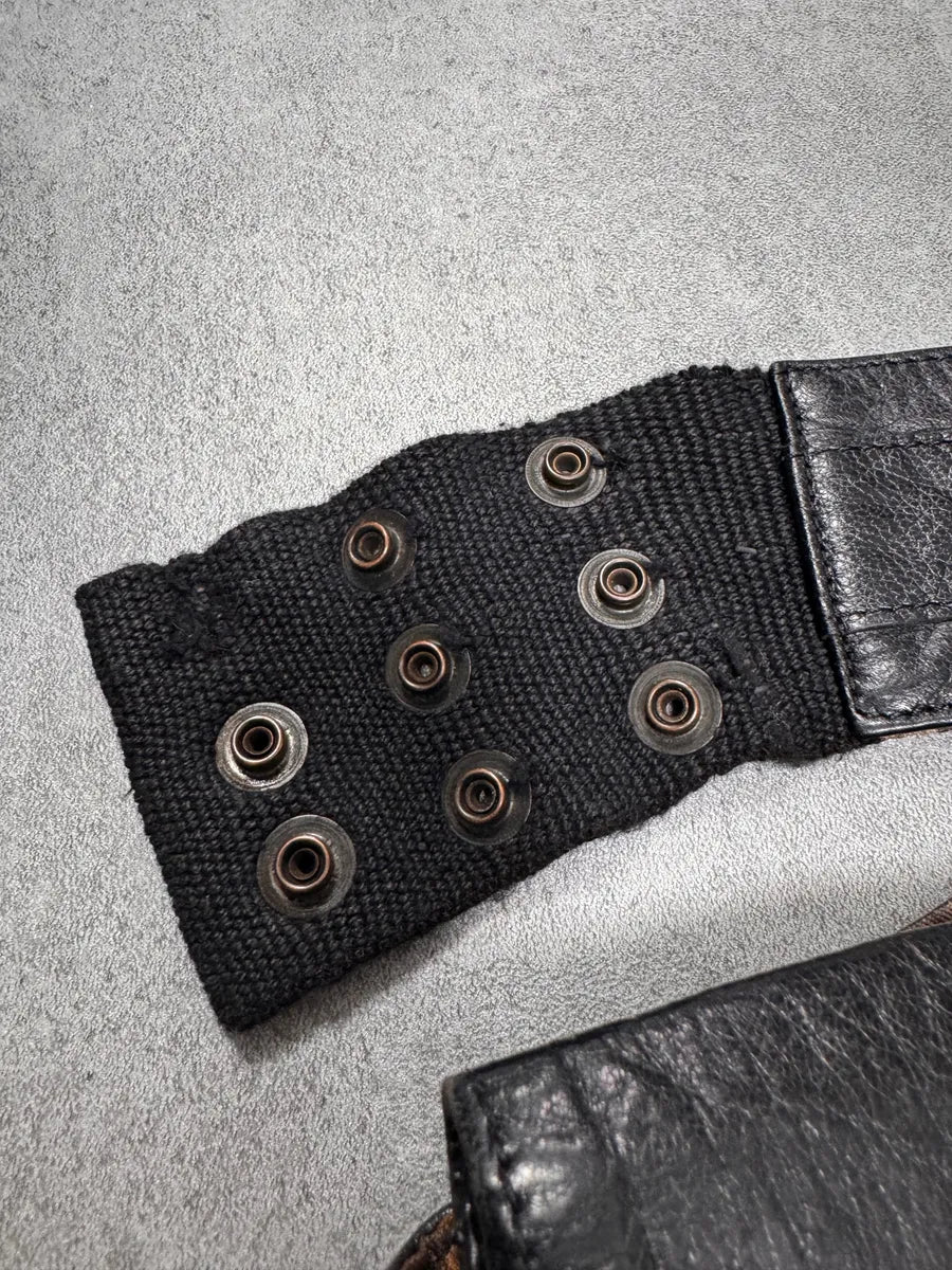 2000s Dolce & Gabbana Cargo Black Leather Butonned Belt WMWhkZP 3