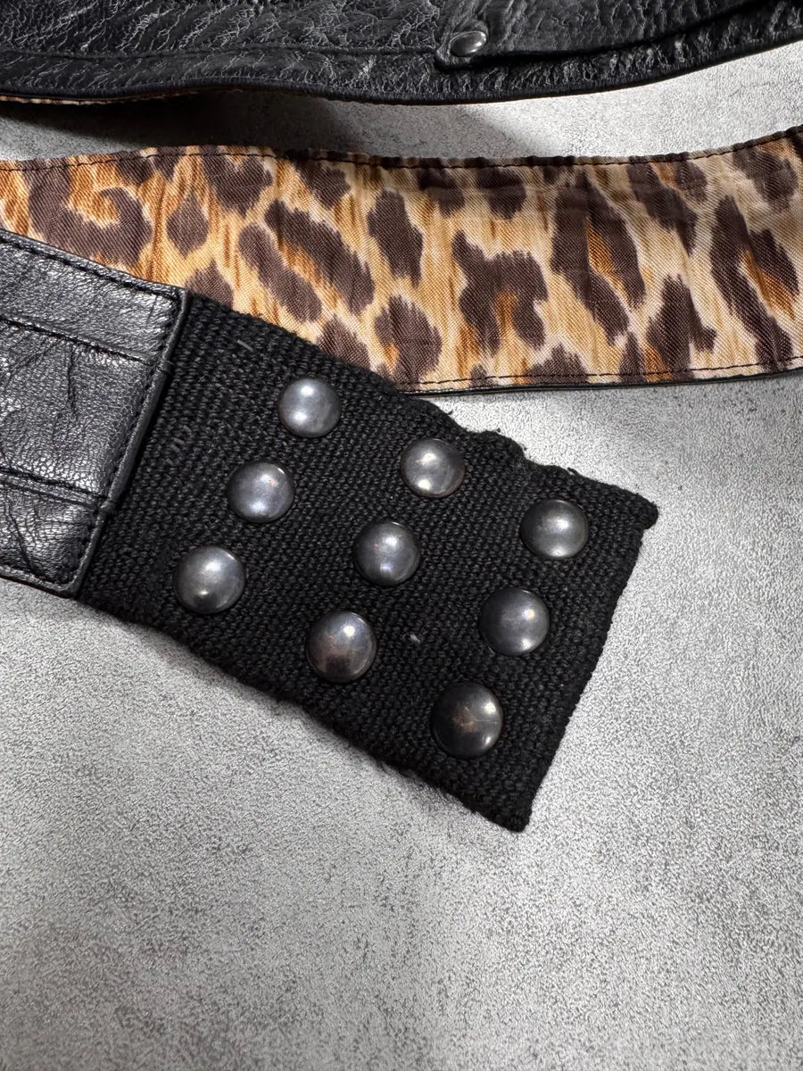 2000s Dolce & Gabbana Cargo Black Leather Butonned Belt WMWhkZP 4