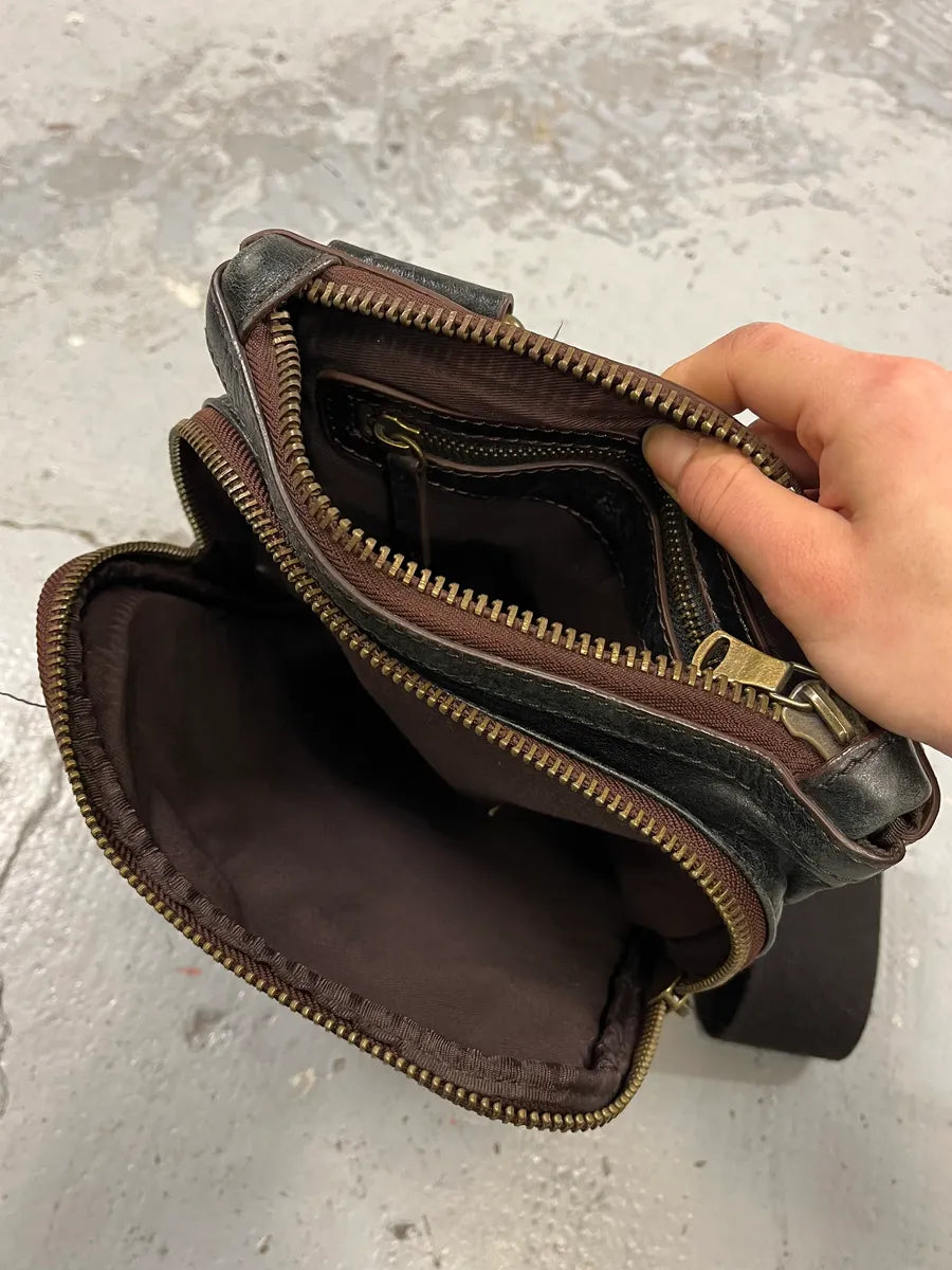 2000s Dolce & Gabbana Cargo Black Leather Shoulder Bag BQSVnKS 7