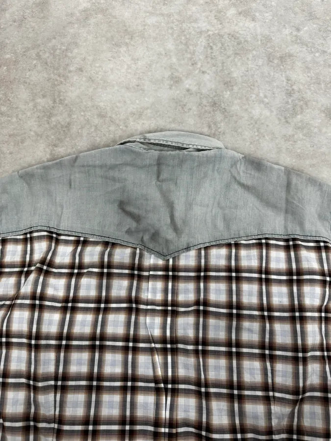 2000s Dolce & Gabbana Cargo Hybrid Checkered Brown & White Shirt UCFVZXn 8