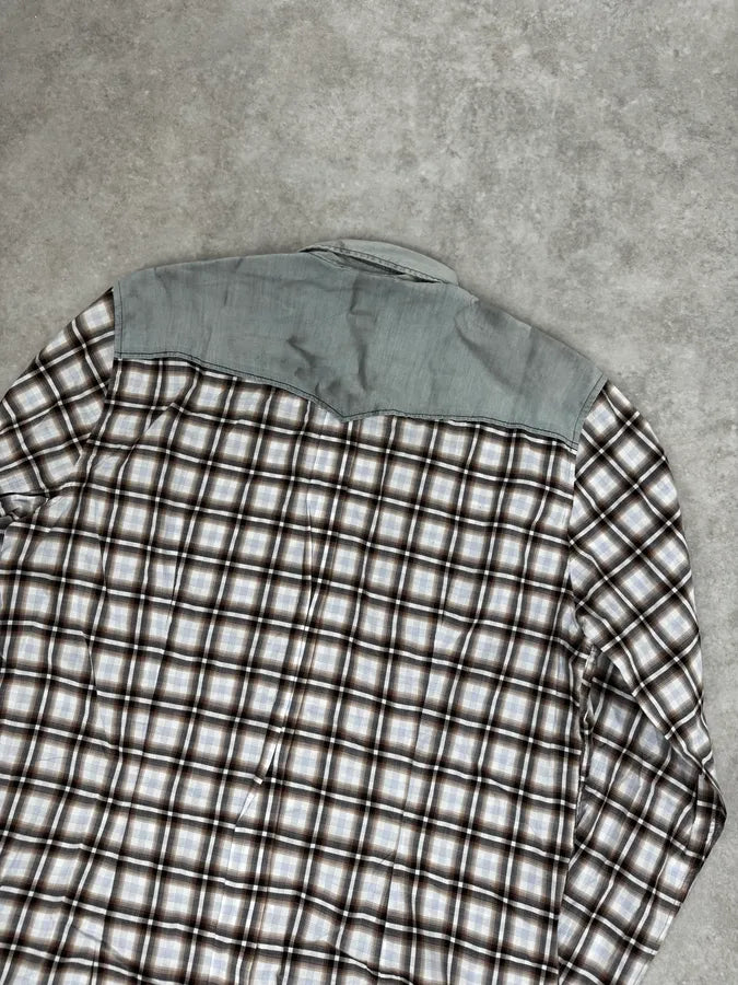 2000s Dolce & Gabbana Cargo Hybrid Checkered Brown & White Shirt UCFVZXn 5