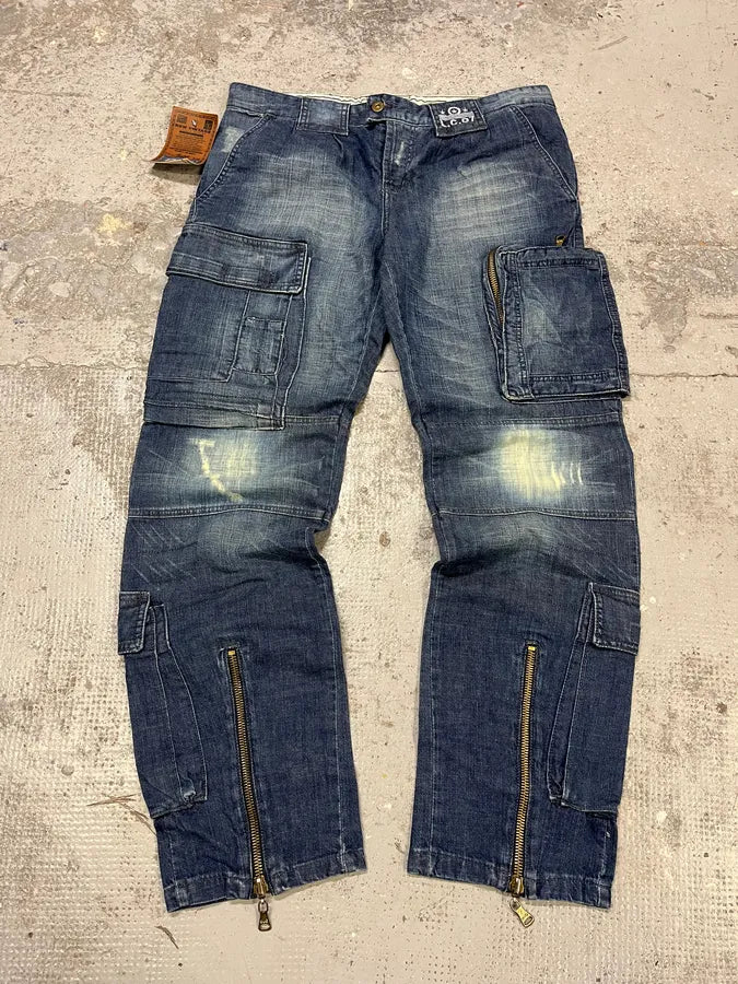 2000s Dolce & Gabbana Cargo Navy Zip Denim Jeans HNekMBy 1
