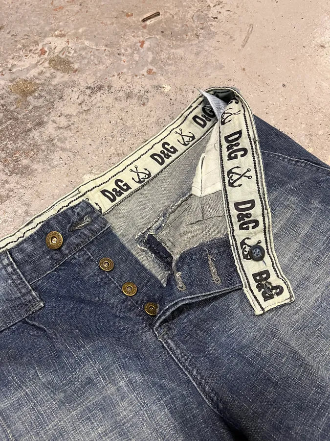 2000s Dolce & Gabbana Cargo Navy Zip Denim Jeans HNekMBy 10
