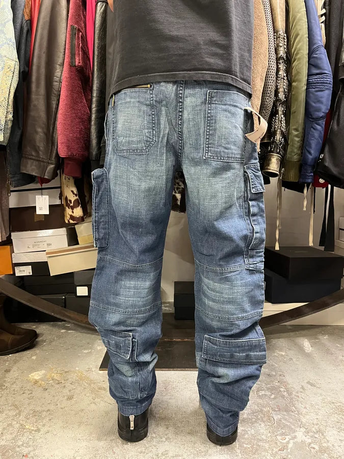 2000s Dolce & Gabbana Cargo Navy Zip Denim Jeans HNekMBy 3