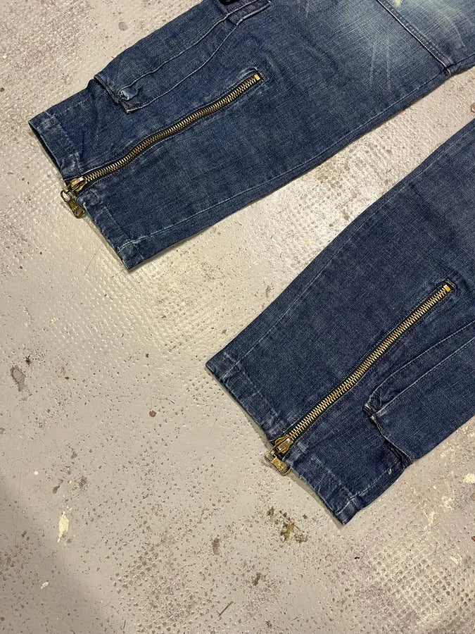 2000s Dolce & Gabbana Cargo Navy Zip Denim Jeans HNekMBy 6