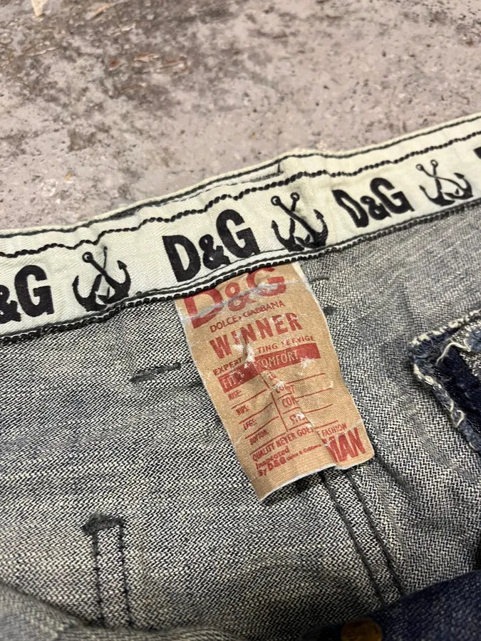 2000s Dolce & Gabbana Cargo Navy Zip Denim Jeans HNekMBy 9