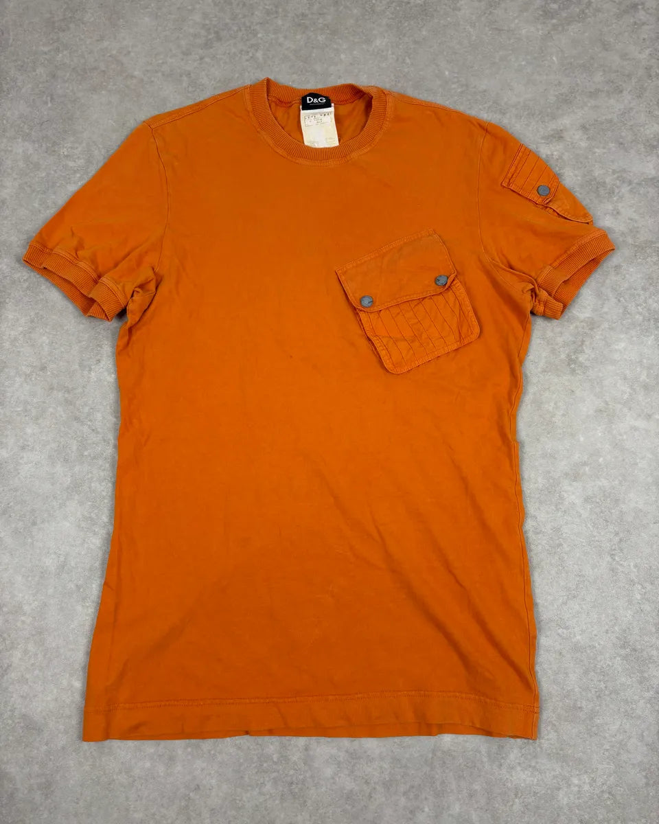 AW2003 Dolce & Gabbana Cargo Pocket Orange T-Shirt LgzavtS 0