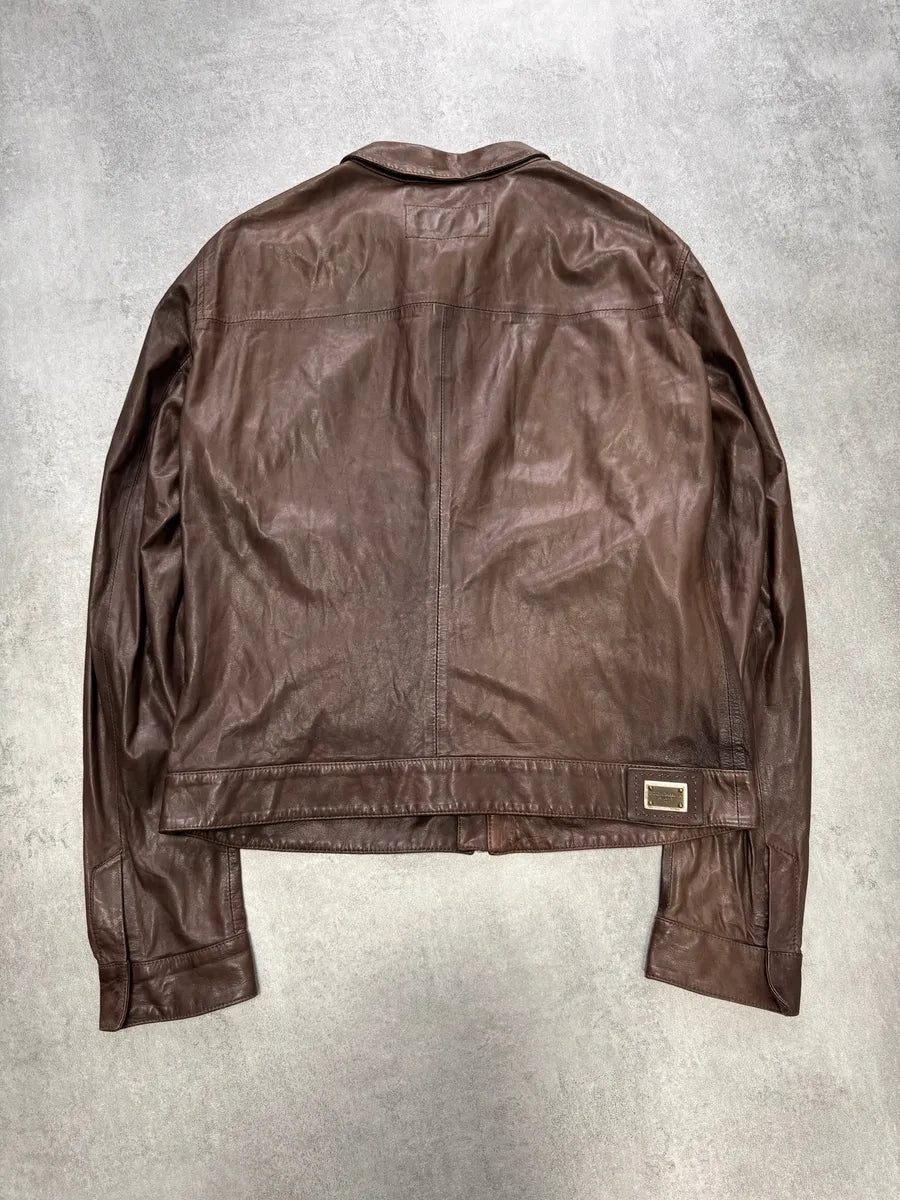 2000s Dolce & Gabbana Casual Leather Jacket (M) VbZvGBH 1