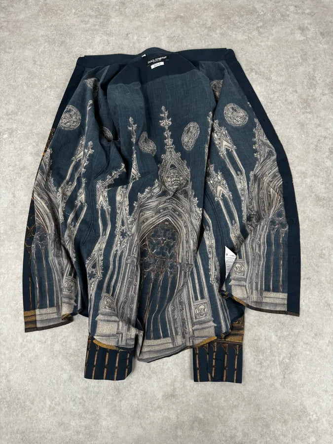 AW2014 Dolce & Gabbana Catholic Cathedral Navy Shirt NTgTIvy 6