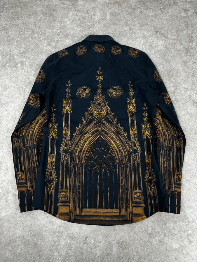 AW2014 Dolce & Gabbana Catholic Cathedral Navy Shirt NTgTIvy 3